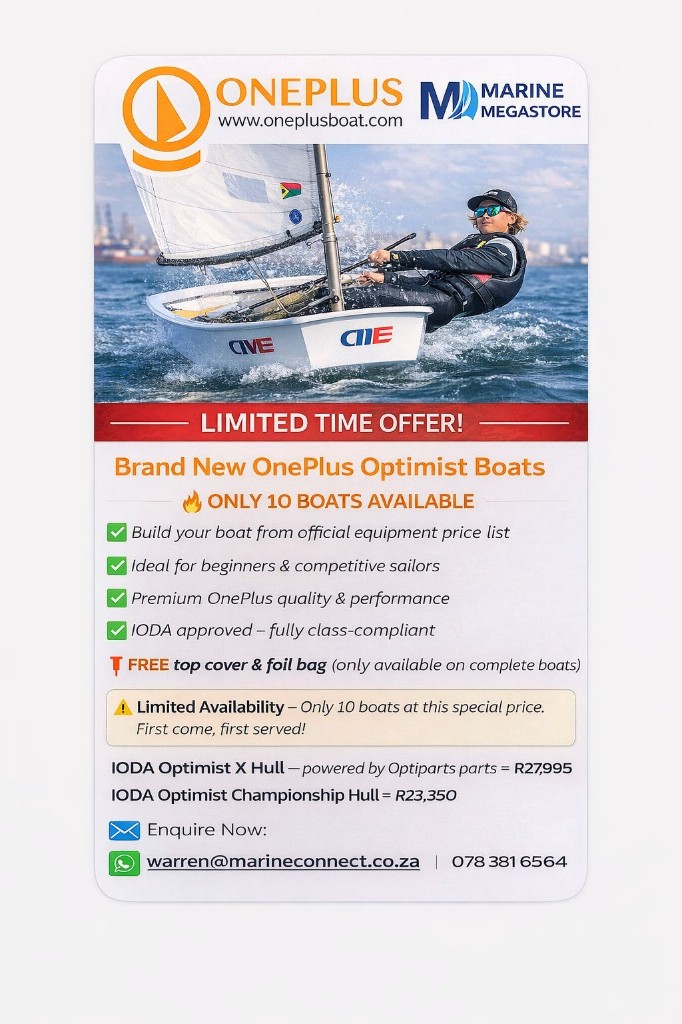 OnePlus Optimist boats — Marine Megastore. Tap left for email, right for WhatsApp.