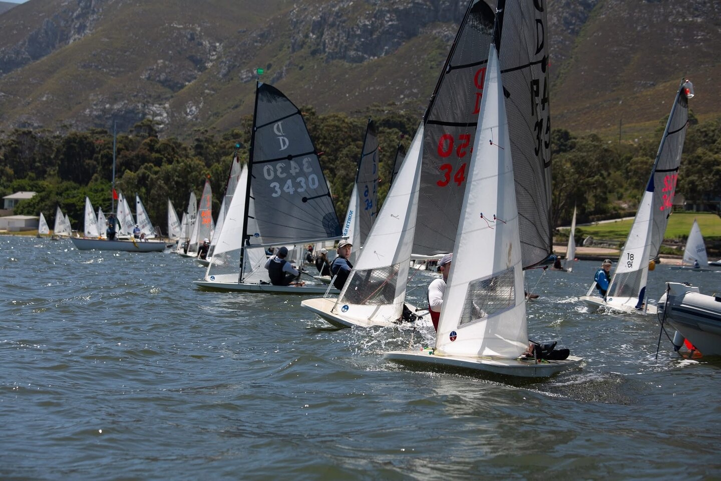 ILCAs racing at the 2025 Youth Nationals in Hermanus.