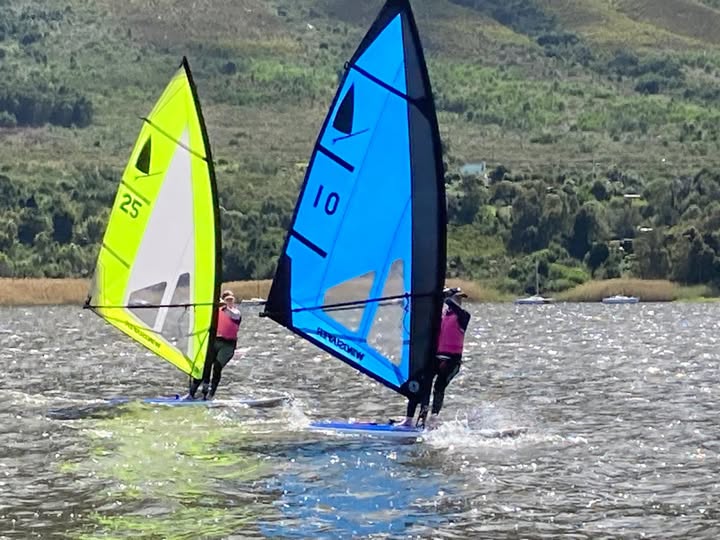 Windsurfer LT sailors racing at the 2026 Nationals at Hermanus Yacht Club.
