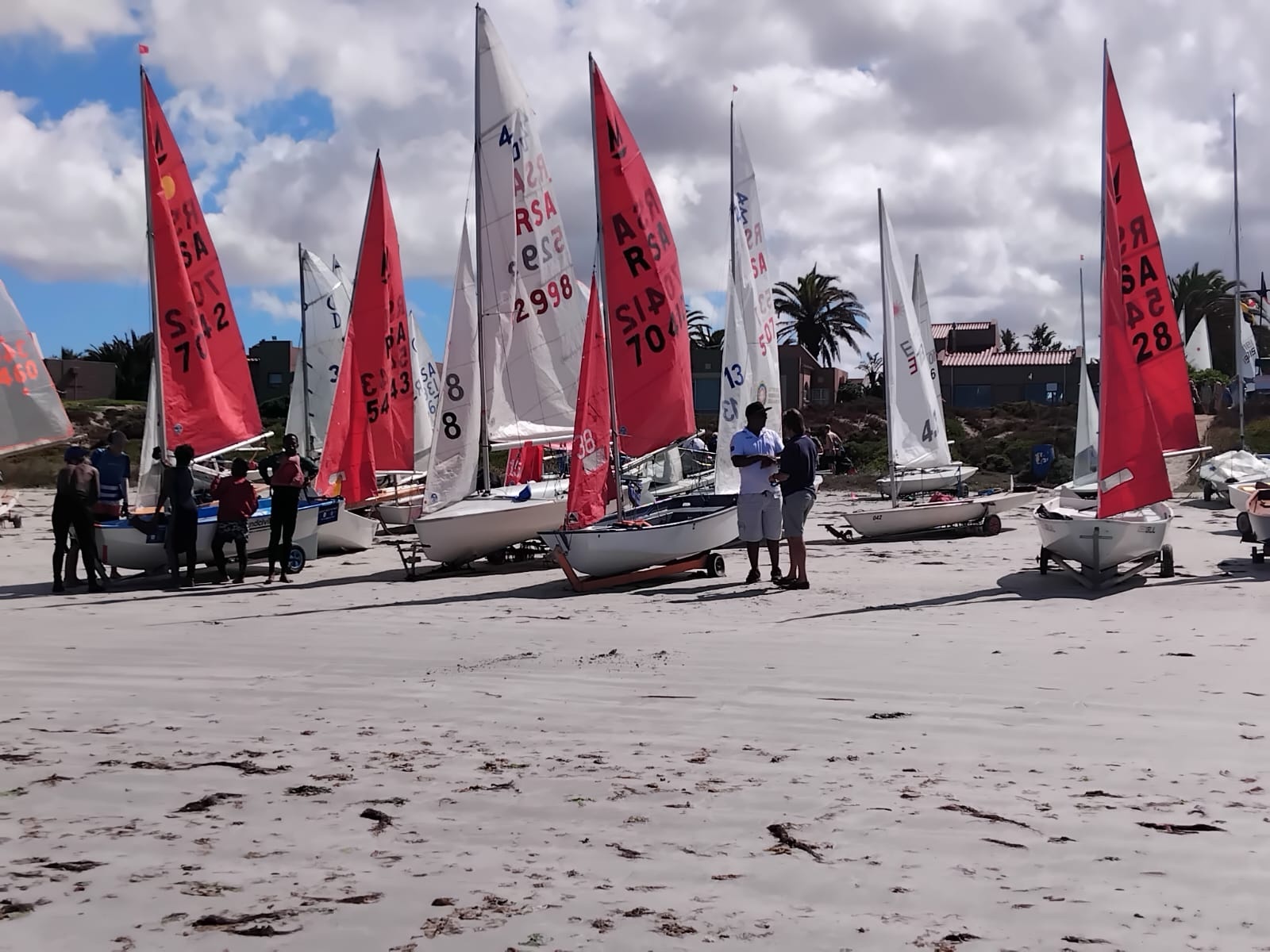 Preparing boats on the beach at Saldanha Bay