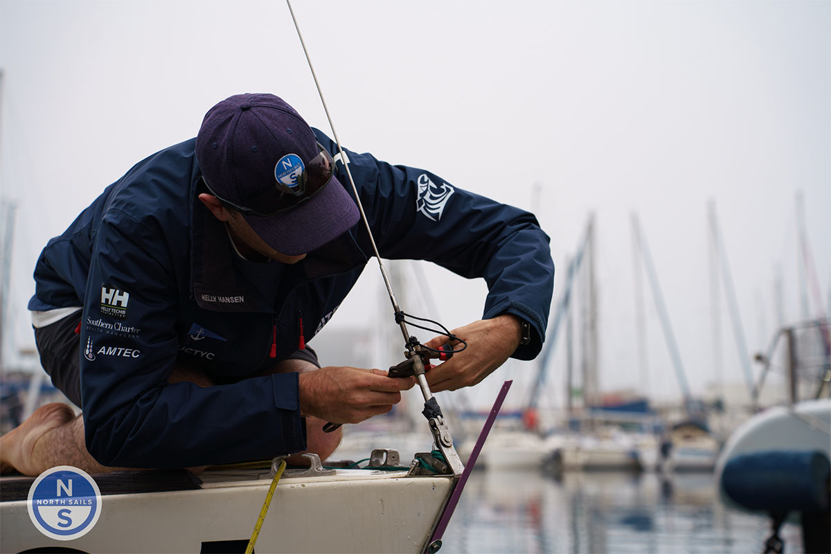 Preparing a J22 for racing at Royal Cape Yacht Club