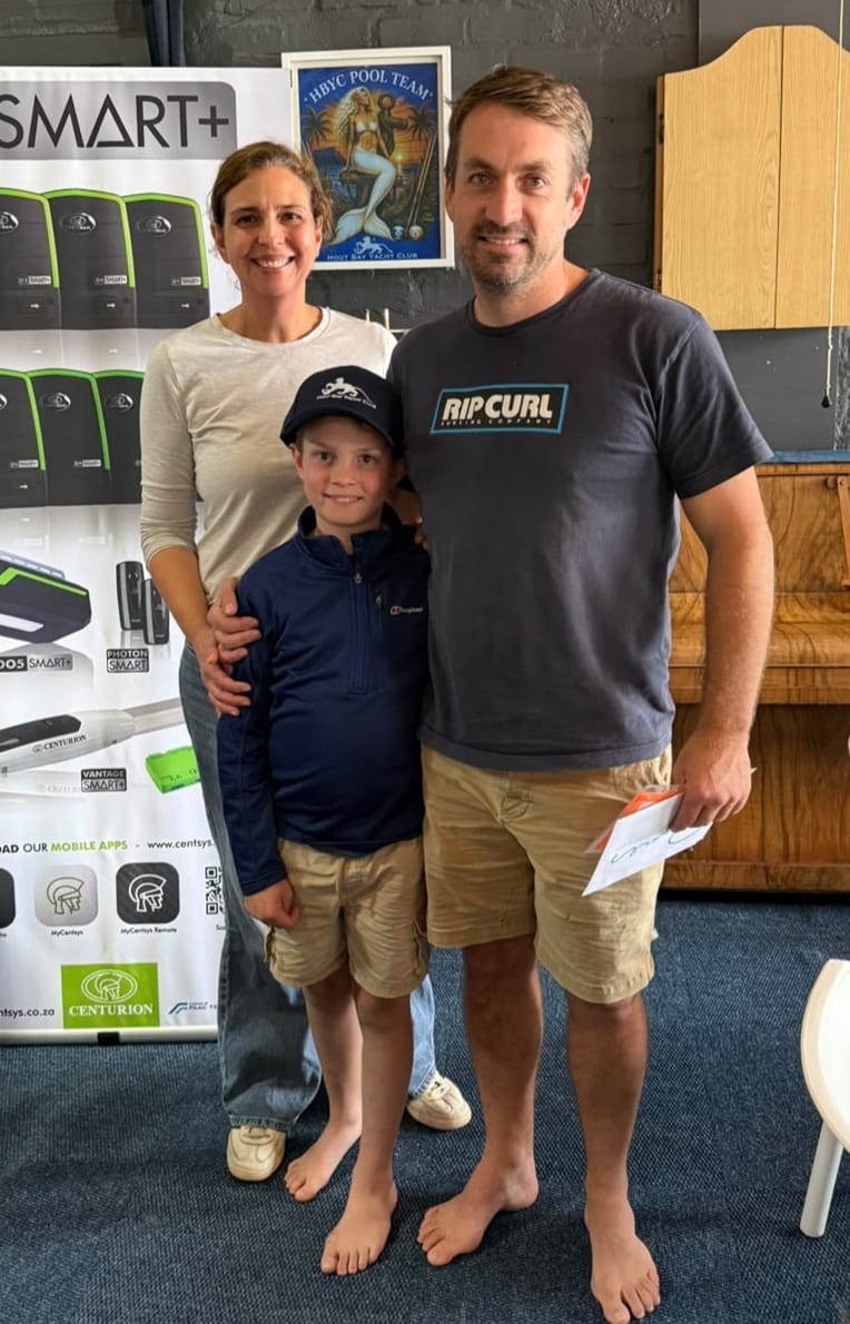 Graham Offord and family at the Hobie division prizegiving